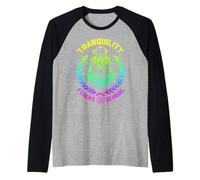 Yoga Astronauta Tranquility Flight School Meditazione Zen Maglia con Maniche Raglan