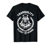 Yoga Astronauta Tranquility Flight School Meditazione Zen Maglietta
