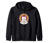 Yoga camicia gatti mandala meditazione Felpa con Cappuccio