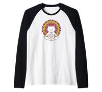 Yoga camicia gatti mandala meditazione Maglia con Maniche Raglan