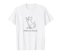 Yoga Cat Line Art - Zen & Paws Design Maglietta