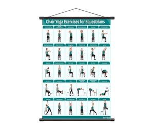 Yoga Chair Wall Hanging - Chair Exercise Chart | Chairs Workout Chart Pilates Poster | Foldable Beginner Friendly Chairs Workout Charts Pilates Poster for Mobility Pilate Home Gym Living Room