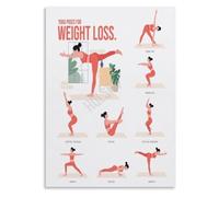 Yoga Chart Poster Poses for Weight Loss Fitness Wall-Art