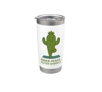Yoga del Cactus con la Scintilla Esterna della Pace Bicchiere termico in acciaio inox doppia parete