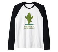 Yoga del Cactus con la Scintilla Esterna della Pace Maglia con Maniche Raglan