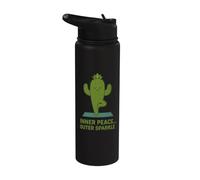 Yoga del Cactus con la Scintilla Esterna della Pace Stainless Steel Insulated Water Bottle