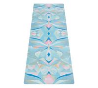 YOGA DESIGN LAB | Travel Yoga Mat | 2-in-1 Mat+Towel | Lightweight, Foldable, Eco Luxury | Ideal for Hot Yoga, Bikram, Pilates, Barre, Sweat | 1.5mm Thick | w/Carrying Strap! (Butterfly Glow, 1.5mm)