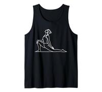 Yoga Donna Line Art Minimalista Zen Meditazione Design Canotta