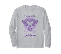 Yoga Elefante con Fiore di Loto e Here for The Savasana Maglia a Manica