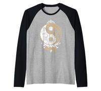 Yoga Elefante Dio Ganesh Ganesha Indiano Yin Yang Simbolo Maglia con Maniche Raglan