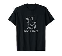 Yoga Gatto Line Art - Paws & Peace Motivo Maglietta
