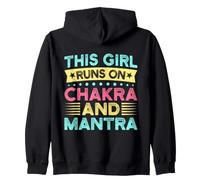 Yoga Girl Runs On Chakra & Mantra Funny Yoga Felpa con Cappuccio