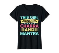 Yoga Girl Runs On Chakra & Mantra Funny Yoga Maglietta