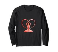 Yoga Heart Silhouette - Design Minimalista Meditazione Maglia a Manica