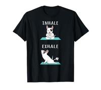 Yoga Inhale Exhale Bull Terrier Cane Maglietta