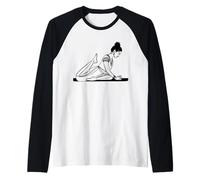 Yoga Line Art Appassionati Yoga Maglia con Maniche Raglan