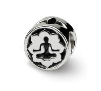 Yoga Lotus Perlina .925 Argento Sterling Antichizzato Finitura Reflection Beads