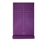 Yoga-Mad Tappetino yoga per allineamento ecologico SureGrip | Il massimo in lattice naturale antiscivolo ed ecologico | Base di supporto premium spessa 4 mm per il tuo allenamento (viola)