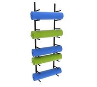 Yoga Mat Holder,Wall-Mounted Yoga Mat Holder with Hooks - Space-Saving Shelf for Gyms & Yoga Studios, Easy Install Fitness Mat Rack (White, 155CM) - Organize Your Workout Space