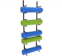 Yoga Mat Rack Montaggio A Parete Rulli Supporto Esercizio di Stimolazione Equipmen Organizer Hanging Yoga Strap Bande di Resistenza Catene Corde per Saltare Allenamento in Palestra, Black 9 Layers