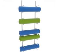 Yoga Mat Rack Montaggio A Parete Rulli Supporto Esercizio di Stimolazione Equipmen Organizer Hanging Yoga Strap Bande di Resistenza Catene Corde per Saltare Allenamento in Palestra, White 9 Layers