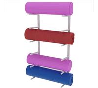 Yoga Mat Rack Montaggio A Parete Rulli Supporto Esercizio di Stimolazione Equipmen Organizer Hanging Yoga Strap Bande di Resistenza Catene Corde per Saltare Allenamento in Palestra, White 6 Layers