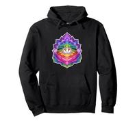 YOGA MISTICO CHAKRA E FIORE DI LOTO COLORATO Felpa con Cappuccio
