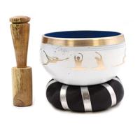 Yoga Moves - Set di campane tibetane, 10,7 cm, colore: Bianco/Blu