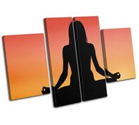 Yoga Peace Meditation Sunset Abstract MULTI TELA parete arte foto stampa