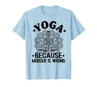 Yoga perché l'omicidio è Sbagliato Mandala Scheletro Facendo Yoga Maglietta, Uomo, Celeste, L