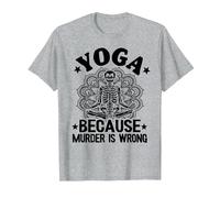 Yoga perché l'omicidio è Sbagliato Mandala Scheletro Facendo Yoga Maglietta, Uomo, Grigio Melange, XXL