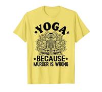 Yoga perché l'omicidio è Sbagliato Mandala Scheletro Facendo Yoga Maglietta, Uomo, Limone, M