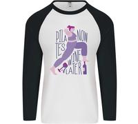 Yoga Pilates Ora Vino Dopo Divertente Alcol Uomo L/S Maglietta Baseball