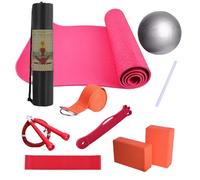 Yoga Pilates Stick per pilates - Kit pilates con fascia di resistenza | Tappetino per esercizi con di yoga | Attrezzatura fitness per donne e uomini include nastro di resistenza in lattice
