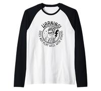 Yoga Posa Guerriero Purrfect Gatto Maglia con Maniche Raglan