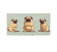 Yoga pug Carino Banner e segni All'aperto Interno Decorazione Festone Banner Personalizzato con Occhielli Sfondo Compleanno Sfondo Poster Foto Sfondo per Matrimonio Evento Medio