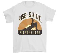 Yoga Rise And Shine Pilates Volta Divertente T-Shirt 100% Cotone
