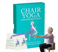 Yoga Seniors, Exercise Deck Chart, 5×3in Poses Instruction Guide, Illustrated Stretch Routine, Gentle Wellness Practice for Women, Men, Beginners, Adults, Elderly, Body, Home, Office Use