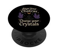 Yoga Strega Yoga Mistico Yoga Spirituale Strega Benessere Luna PopSockets PopGrip Adesivo