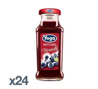 SUCCO DI FRUTTA YOGA MIRTILLO CL20 x24 BOTTIGLIETTE VETRO GUSTO MIRTILLO ITA