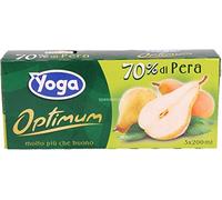 Yoga Succo Optimum Pera brick - 8 confezioni da 3 pezzi da 200 ml [24 pezzi, 4800 ml]