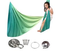 Yoga Swing - Set Altalena Yoga in Tessuto Seta - Attrezzatura Leggera Elastica Amaca Sensoriale Per Donne Uomini Adulti Palestra Casa Interno Esterno Esercizi