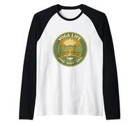 Yoga Vita Mente Corpo Anima Vintage Retro Regalo per Yogi Maglia con Maniche Raglan