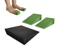 Yoga Wedge For Feet - Muscle Stretching Strength Training EVA Board | Squat Wedge Block For Yoga | 3-Piece Set (2 Green 3.54" | 1 Black 4.72"), For Home Gym Dorm Runners Athletes Seniors Beginners E