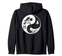 Yoga Yin Yang Bonsai Albero Della Vita Kaizen Giapponese Kanji Zen Felpa con Cappuccio