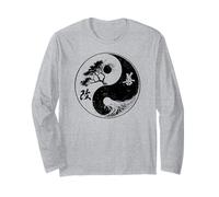 Yoga Yin Yang Bonsai Albero Della Vita Kaizen Giapponese Kanji Zen Maglia a Manica