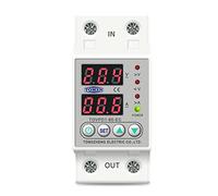 YoGaes Salvavita Riarmo Automatico Relè di Protezione del Dispositivo di Protezione da sovratensione e sottotensione Regolabile a Doppio Display 40A 63A 220V 230V Differenziale Riarmo Automatico(40A)