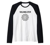 Yogangster Divertente Slogan Amante dello Yoga Maglia con Maniche Raglan