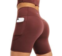 Yogaration Pantaloncini Palestra Donna, Shorts Sportivi Vita Alta con Tasche, Leggins Corti Push up Senza Cuciture per Yoga Fitness Gym Sport Estivi