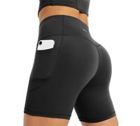 Yogaration Pantaloncini Palestra Donna, Shorts Sportivi Vita Alta con Tasche, Leggins Corti Push up Senza Cuciture per Yoga Fitness Gym Sport Estivi